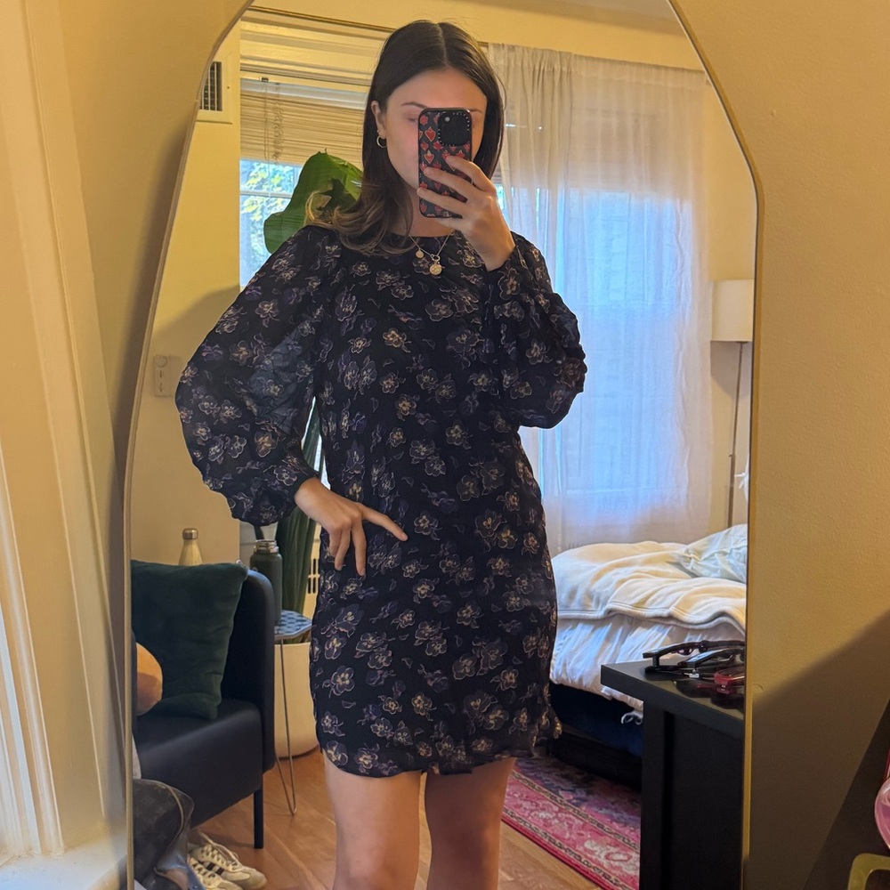 like-new GANNI Moody Floral Shift dress
